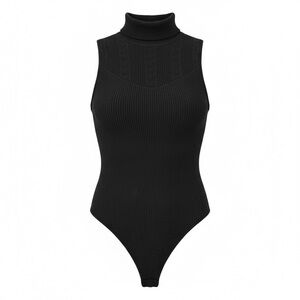 Black Sleeveless Turtleneck Sweater - Large (See full description)